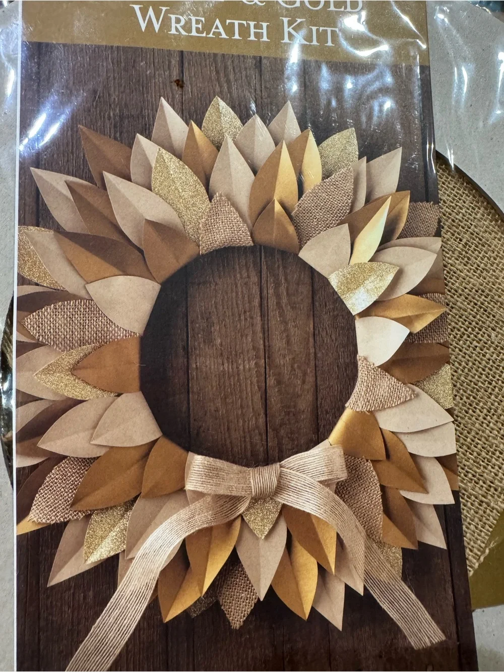 PAPERSOURCE Burlap & Gold Wreath Kit